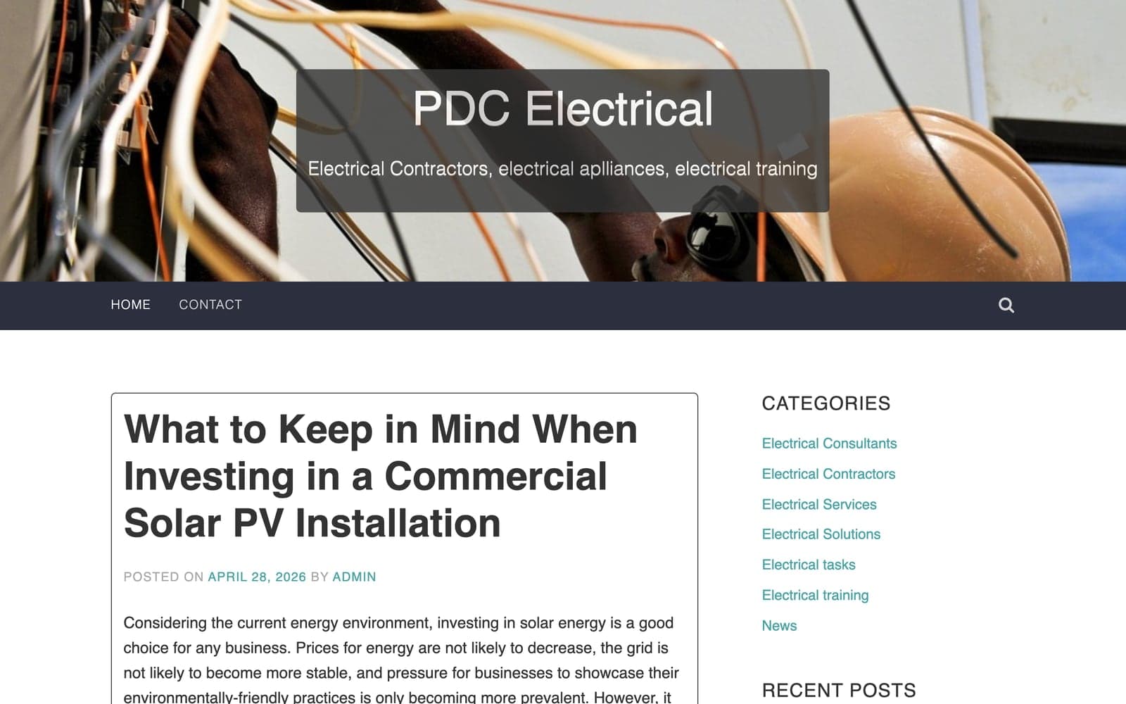PDC Electrical on screen