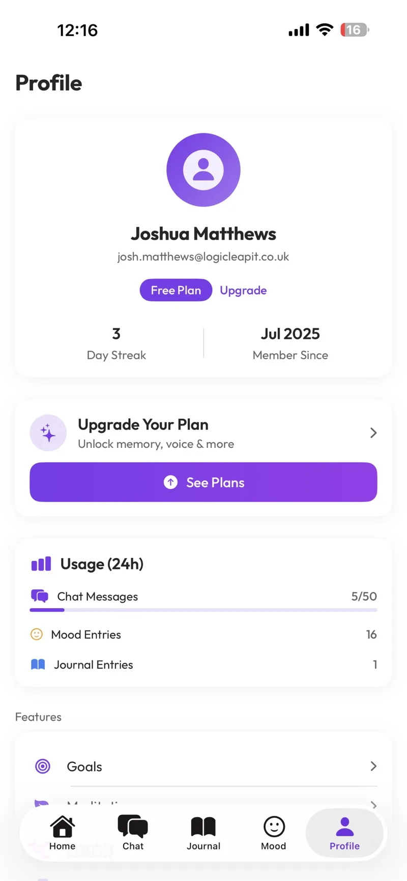 Jed wellness dashboard