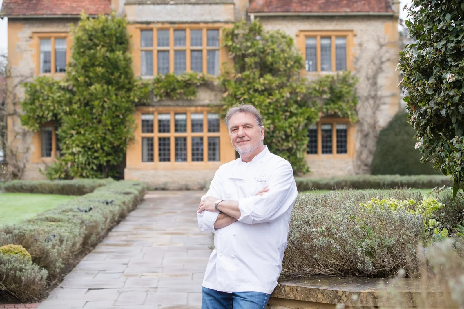 Raymond Blanc in a garden