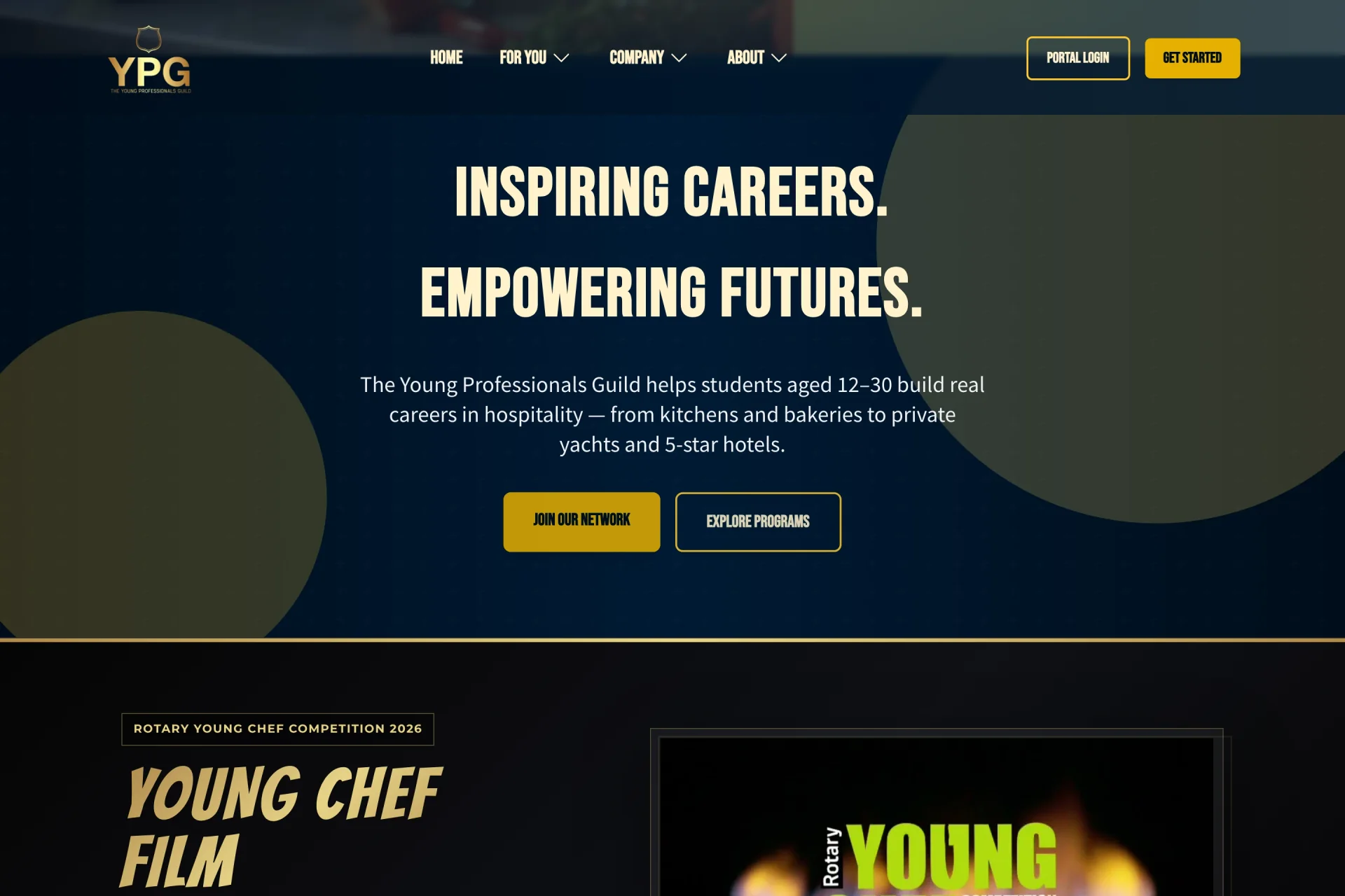 YPG Marketing Site on screen